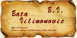 Bata Vilimonović vizit kartica